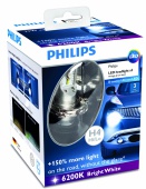    H4 Philips Bright White X-treme Ultinon LED 6200K (12953BWX2)