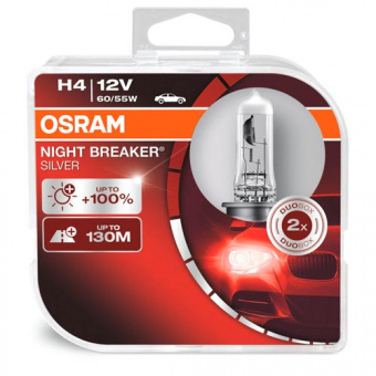   H4 Osram Night Breaker Silver DuoBox 64193NBS-HCB