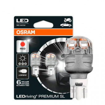 ���������� Osram W16W (W2.1*9.5d) RED 9213 R-02B