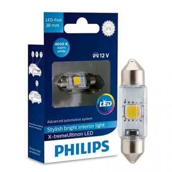 ��������� PHILIPS 12V X-treme Vision LED 38�� 4000K